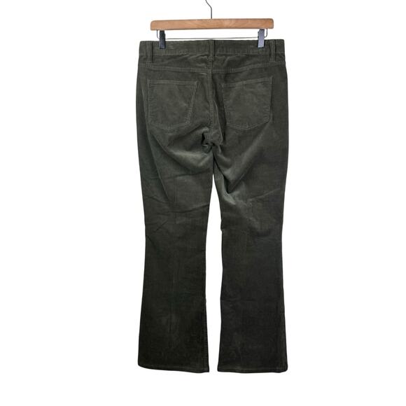 Talbots Deep Green Corduroy Mid Rise Signature Bootcut Pants Fall Holiday Simple - Picture 2 of 9